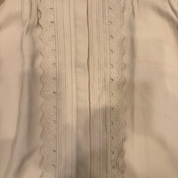 Ann Taylor Soft Pink Large Petite Eyelet Trim Sleeveless Top - Picture 4 of 5